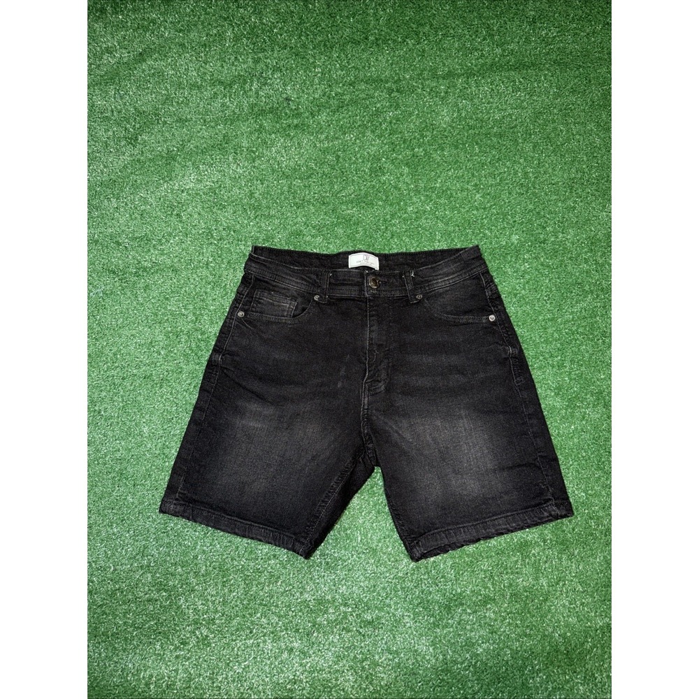 Don't Think Twice Skinny Fit Denim Shorts‎ Washed Black Men's Size 34